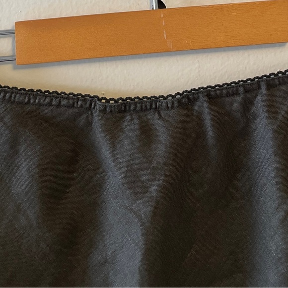 Brooks Brothers Olive Green 100% Bias Cut Linen Midi Skirt Sz Large Lightweight - Picture 4 of 9